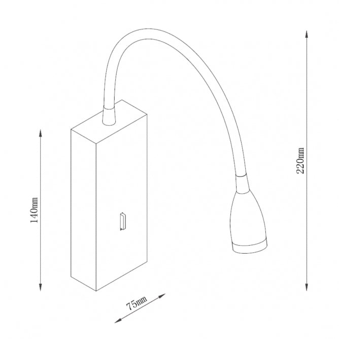 SOLEA 47 ZIDNA LAMPA 3W 3000K CRNA