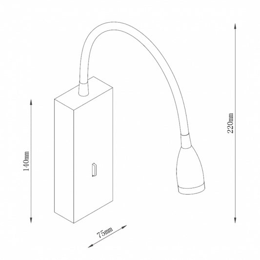 SOLEA 47 ZIDNA LAMPA 3W 3000K CRNA