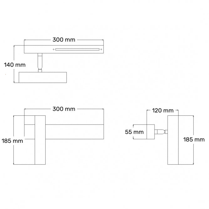 SOLEA 9 ZIDNA LAMPA 15W 3000K CRNA