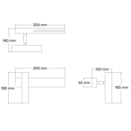 SOLEA 9 ZIDNA LAMPA 15W 3000K CRNA