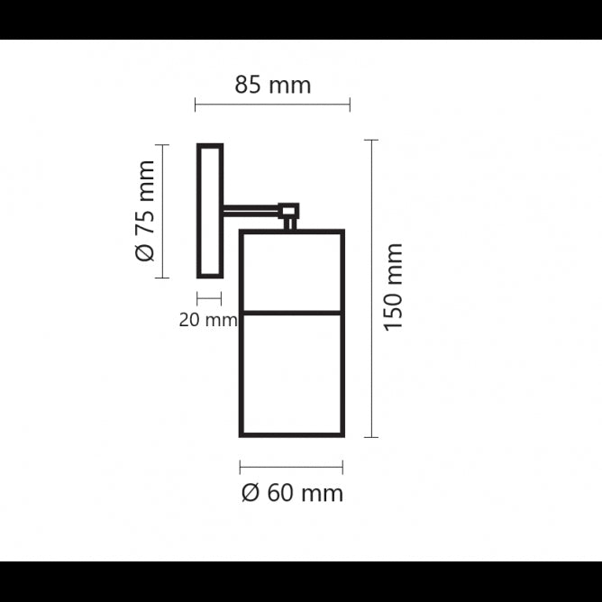 SVETILJKA 044080(KH-146B) ZIDNA NIKL 1*GU10 IP44