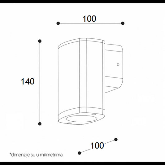 SVETILJKA 2471 ZIDNA 1*GU10 IP54 CRNA