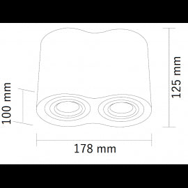 SVETILJKA JM-016 PLAFONSKA CRNA 2*GU10 IP20