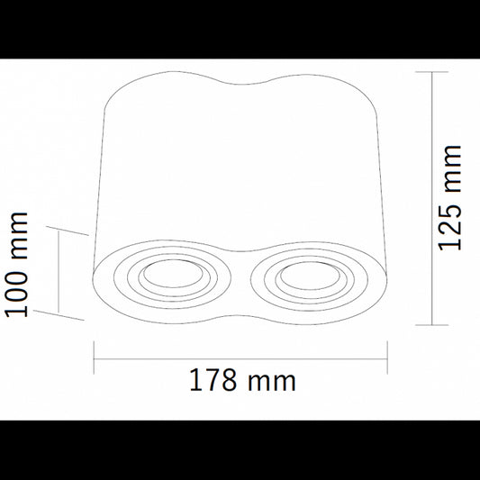 SVETILJKA JM-016 PLAFONSKA CRNA 2*GU10 IP20