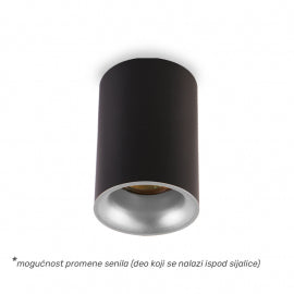 SVETILJKA JM-033 PLAFONSKA 1*GU10 IP20 CRNA