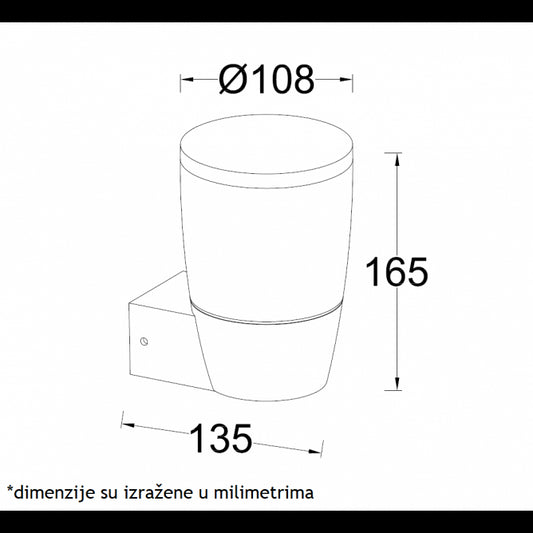 SVETILJKA JM-068 ZIDNA 1*E27 IP54 ANTRACIT