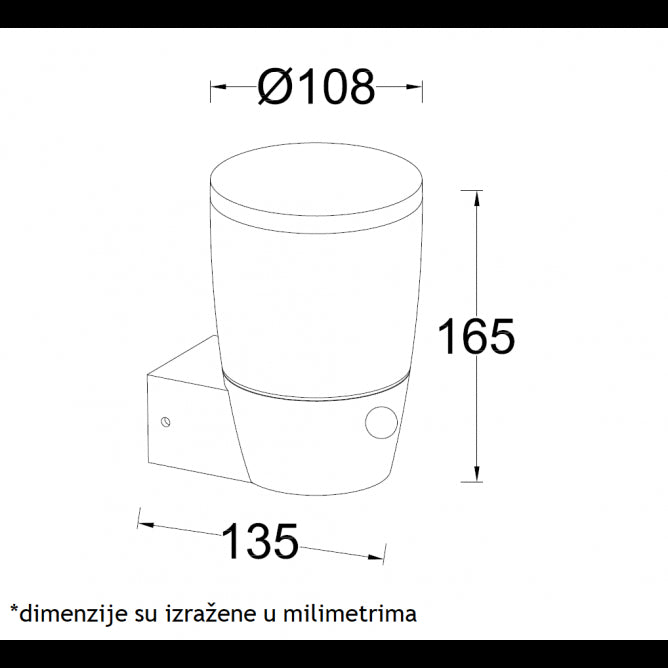 SVETILJKA JM-069 ZIDNA 1*E27 IP54 ANTRACIT