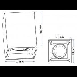 SVETILJKA JM-1008 1*GU10 CRNA/CRNA