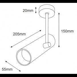 SVETILJKA JM-19418 N/Z PLAFONSKA 1*GU10 IP20 CRNA