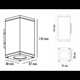SVETILJKA JM-2123 ZIDNA 2*GU10 BELA IP65