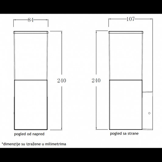 SVETILJKA JM-4606 ZIDNA 1*E27 IP65 ANTRACIT