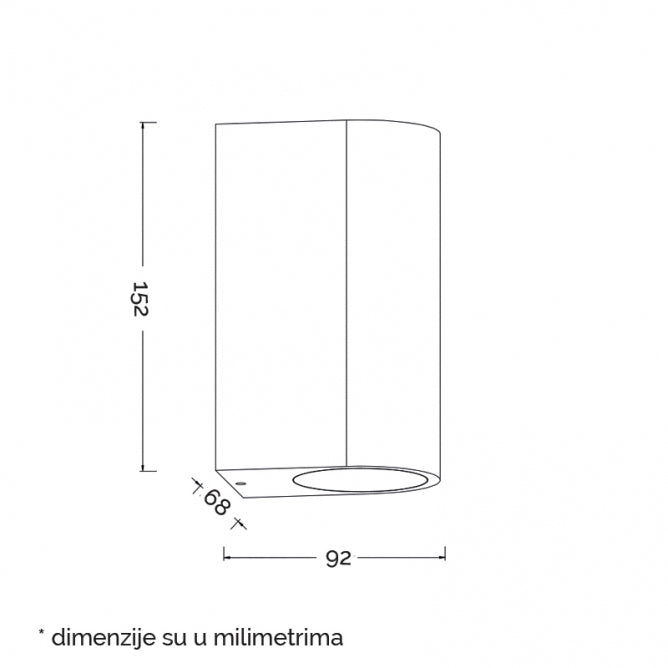 SVETILJKA W10402 ZIDNA 2*GU10 IP65 CORTEN
