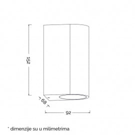 SVETILJKA W10402 ZIDNA 2*GU10 IP65 TAMNO SIVA