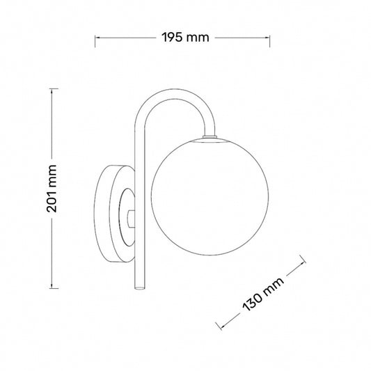 TALIA 1 ZIDNA LAMPA 1*G9 CRNA/BAKAR