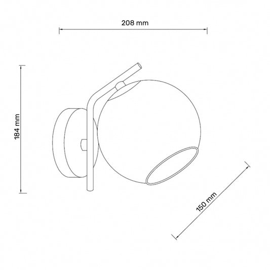 TALIA 29 ZIDNA LAMPA 1*E14 CRNA/BAKAR
