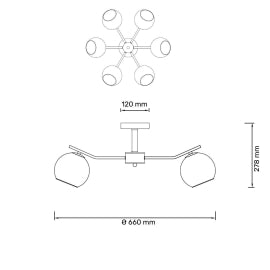 TALIA 31 LUSTER 6*E14 CRNA/BAKAR