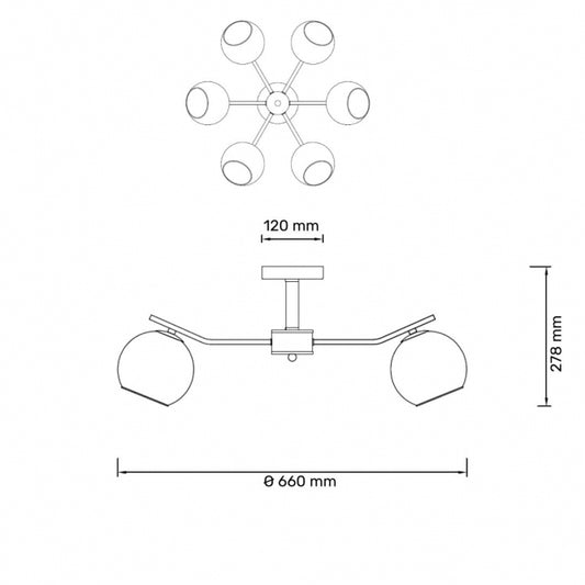 TALIA 31 LUSTER 6*E14 CRNA/BAKAR