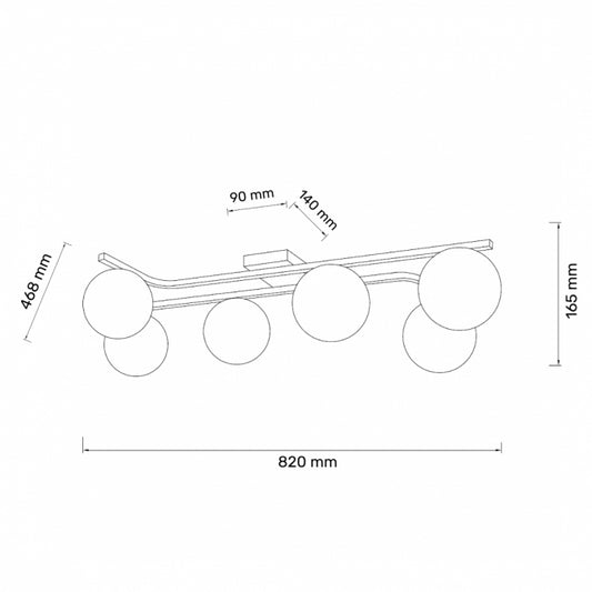 TALIA 40 LUSTER 6*G9 SIVA/HROM