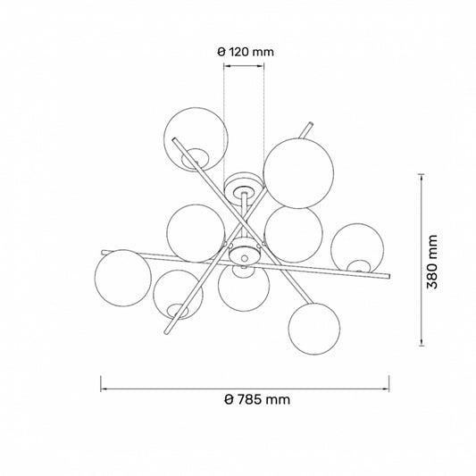 TALIA 42 LUSTER 9*G9 CRNA/BAKAR