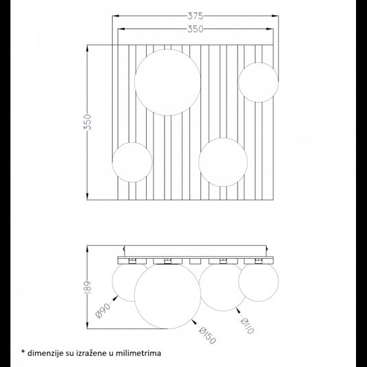 TALIA 62 PLAFONSKA SVETILJKA 4*G9 DRVO