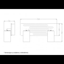 TALIA 66 SPOT SVETILJKA 2*GU10 CRNA/DRVO