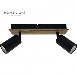 TALIA 66 SPOT SVETILJKA 2*GU10 CRNA/DRVO