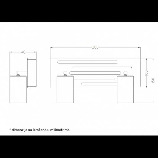 TALIA 66 SPOT SVETILJKA 2*GU10 CRNA/DRVO