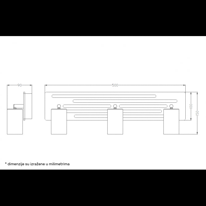 TALIA 67 SPOT SVETILJKA 3*GU10 CRNA/DRVO