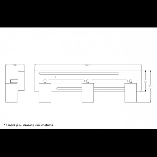 TALIA 67 SPOT SVETILJKA 3*GU10 CRNA/DRVO
