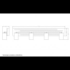 TALIA 69 SPOT SVETILJKA 4*GU10 CRNA/DRVO