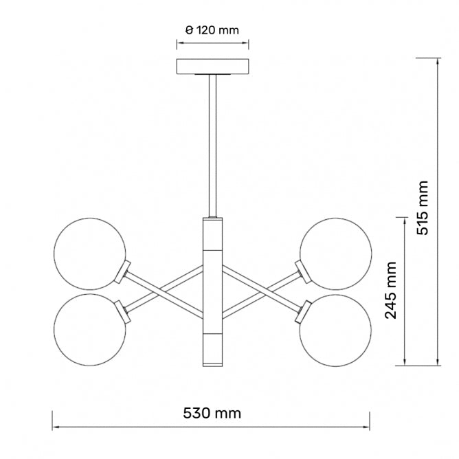 TALIA 7 LUSTER 6*G9 CRNA/BAKAR