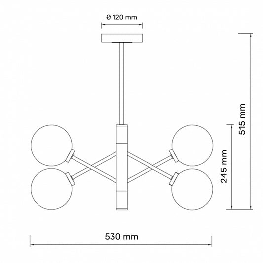 TALIA 7 LUSTER 6*G9 CRNA/BAKAR