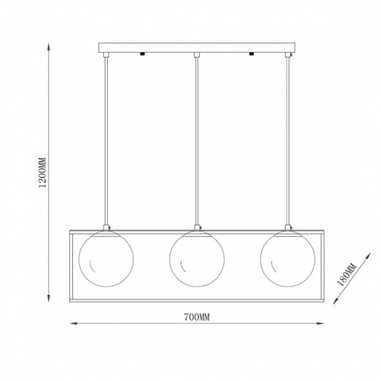 TALIA 72 LUSTER 3XE14 CRNA/ZLATO