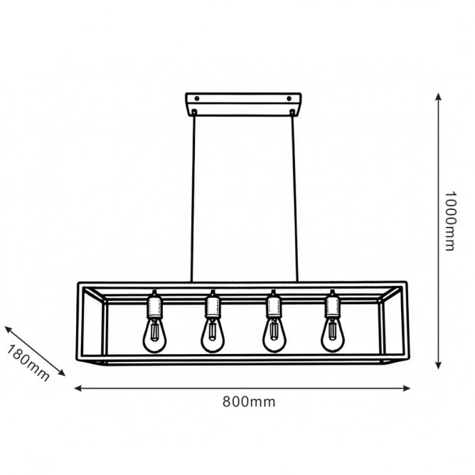 TALIA 77 LUSTER 4*E27 CRNA/ZLATO