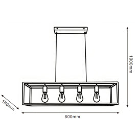 TALIA 77 LUSTER 4*E27 CRNA/ZLATO