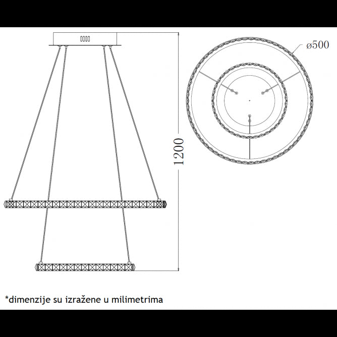 VESTA 301 LUSTER LED 36W 3000/4000/6000K chrome/black