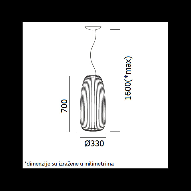 VESTA 304 VISILICA LED 15W 4000K black (fi 330)