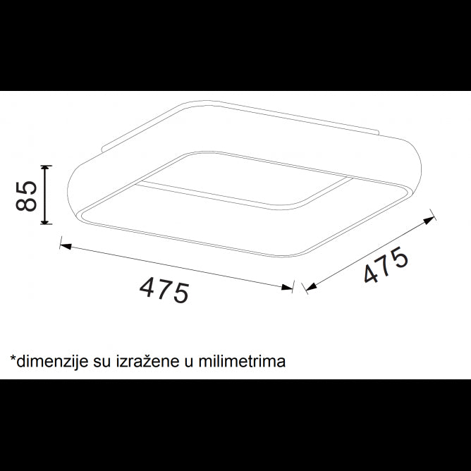 VESTA 346 PLAFONSKA SVETILJKA 38W 4000K CRNA
