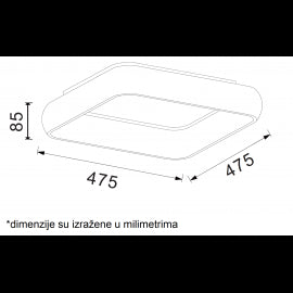 VESTA 346 PLAFONSKA SVETILJKA 38W 4000K CRNA