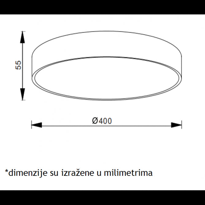 VESTA 350 PLAFONSKA SVETILJKA 30W 3000/4000K CRNA