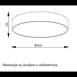 VESTA 350 PLAFONSKA SVETILJKA 30W 3000/4000K CRNA