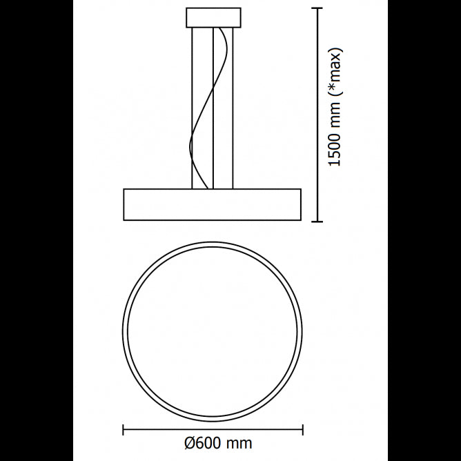 VESTA 352 VISILICA 60W 3000/4000K CRNA