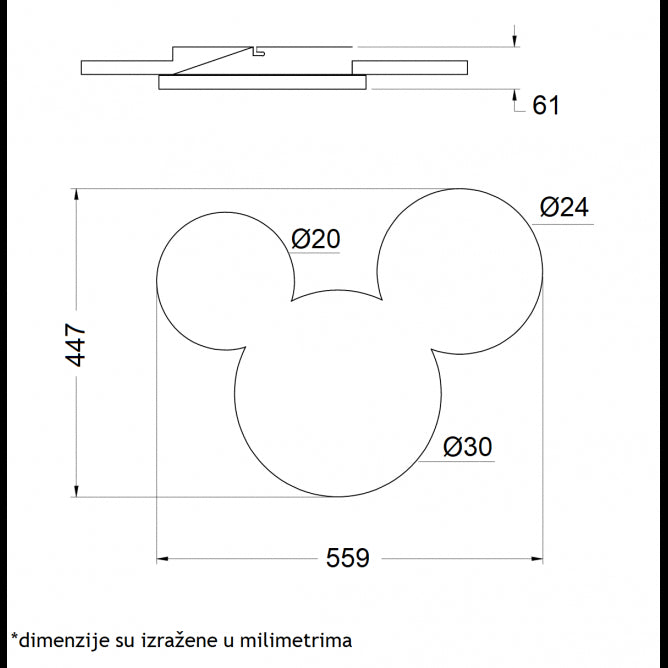 VESTA 371 PLAFONSKA SVETILJKA LED 40W 3000K CRNA