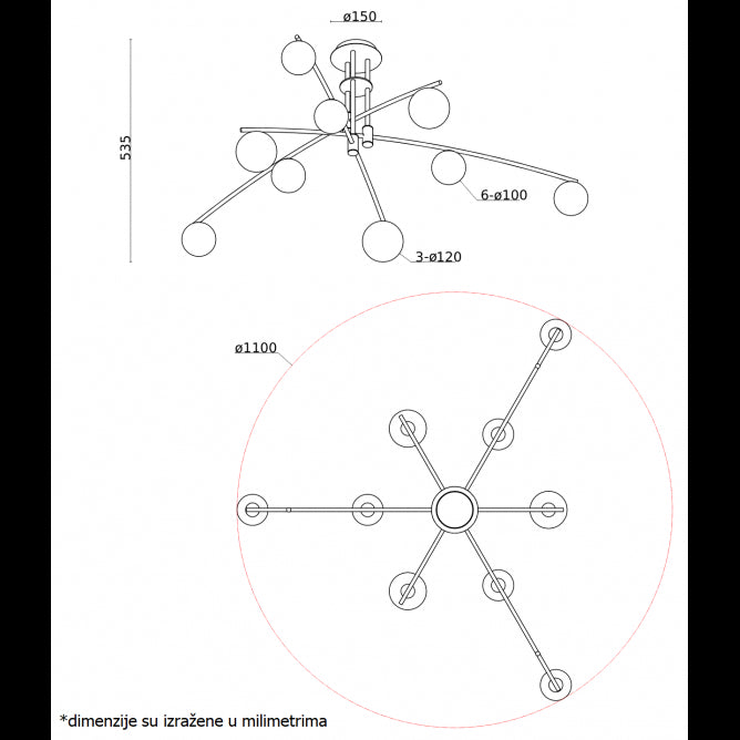 VESTA 377 LUSTER 9*G9 MESING