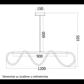 VESTA 386 LUSTER 60W 3000K MAT CRNA