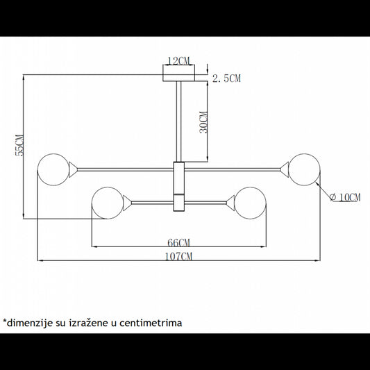 VESTA 393 LUSTER 8*G9 MESING+CRNA