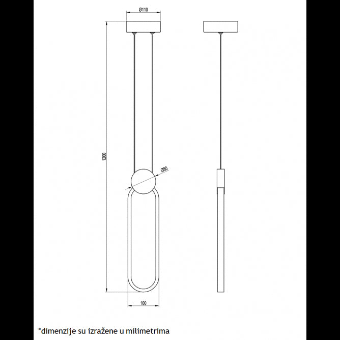 VESTA 469 VISILICA 15W 3000K BELA