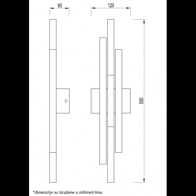 VESTA 474 ZIDNA LAMPA 12W 3000K BRUSENO ZLATO
