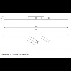 VESTA 481 PLAFONSKA SVETILJKA 22W+2*3W 3000K BRUSENO ZLATO