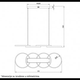 VESTA 485 LUSTER 65W 3000K BELA